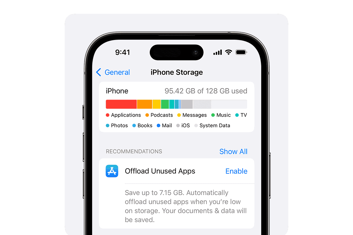 iPhoneで低ディスクスペースを修正します