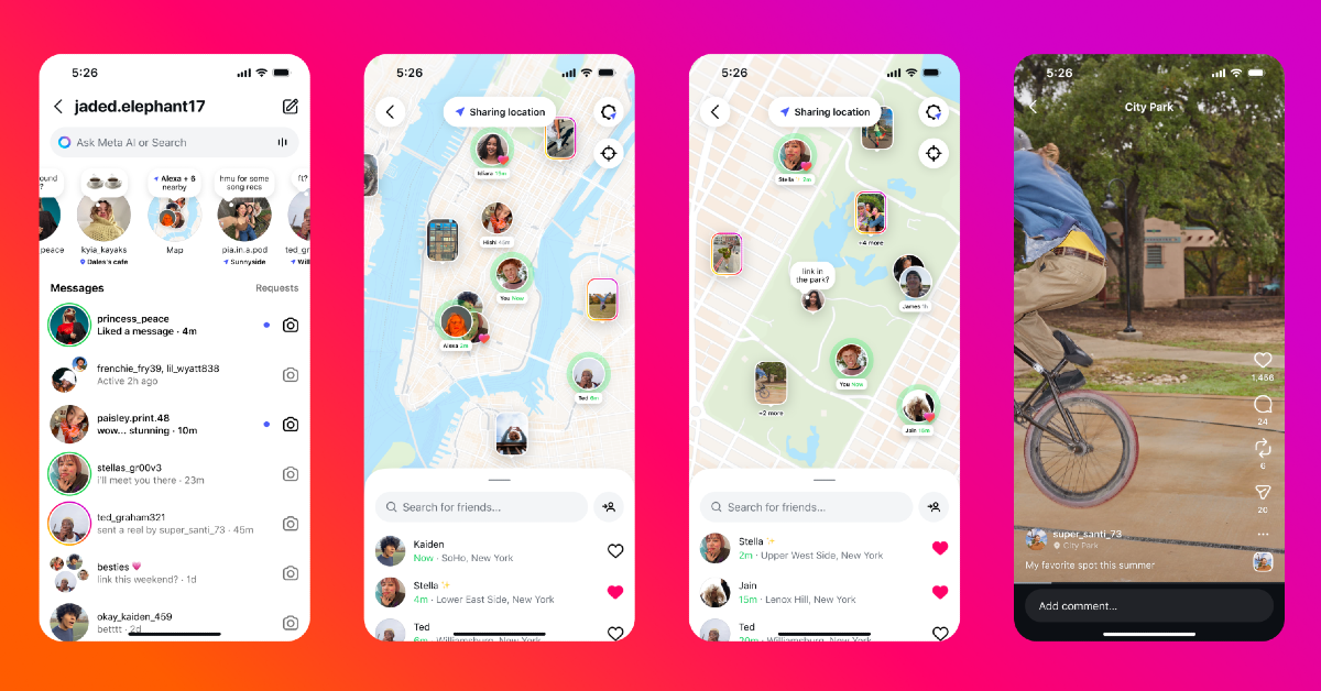 Instagramのメモで現在地を共有する方法